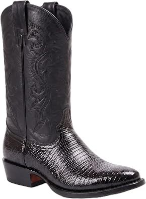 Mens genuine Leather Lizard Print J Toe Cowboy Boot