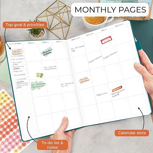 Miniatura 4 de Clever Fox Agenda de citas Agenda por hora con incrementos de 15 minutos Planificador de caja de tiempo para trabajo diario y tareas pendientes