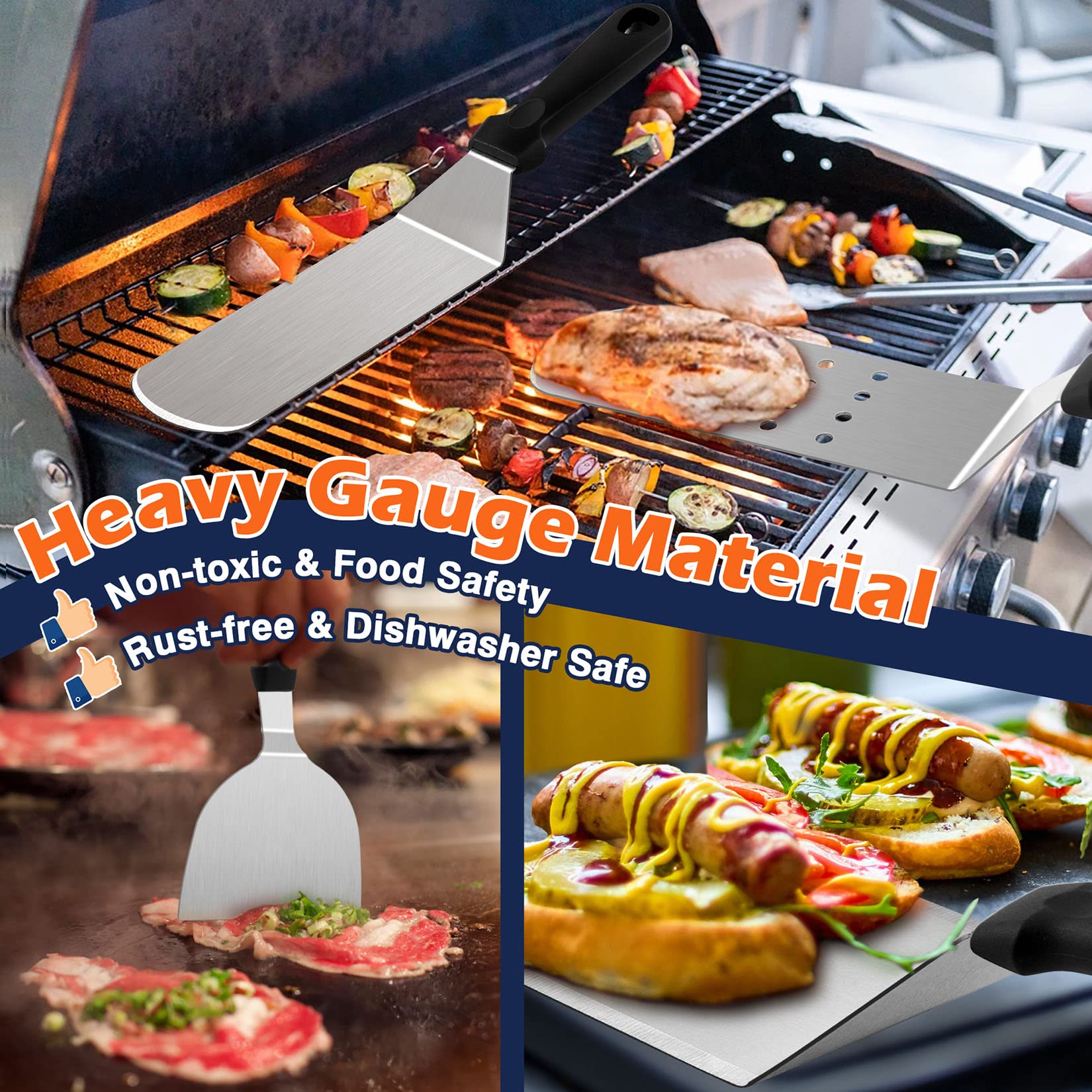 Joyfair Juego De 2 Espátulas Metálicas Para Hamburguesas,... | Envío Gratis
