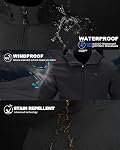 33,000ft Veste à capuche pour homme Softshell imperméable à l'eau Léger Isolé brise-vent Fleece Lind Rain Shell Jacket