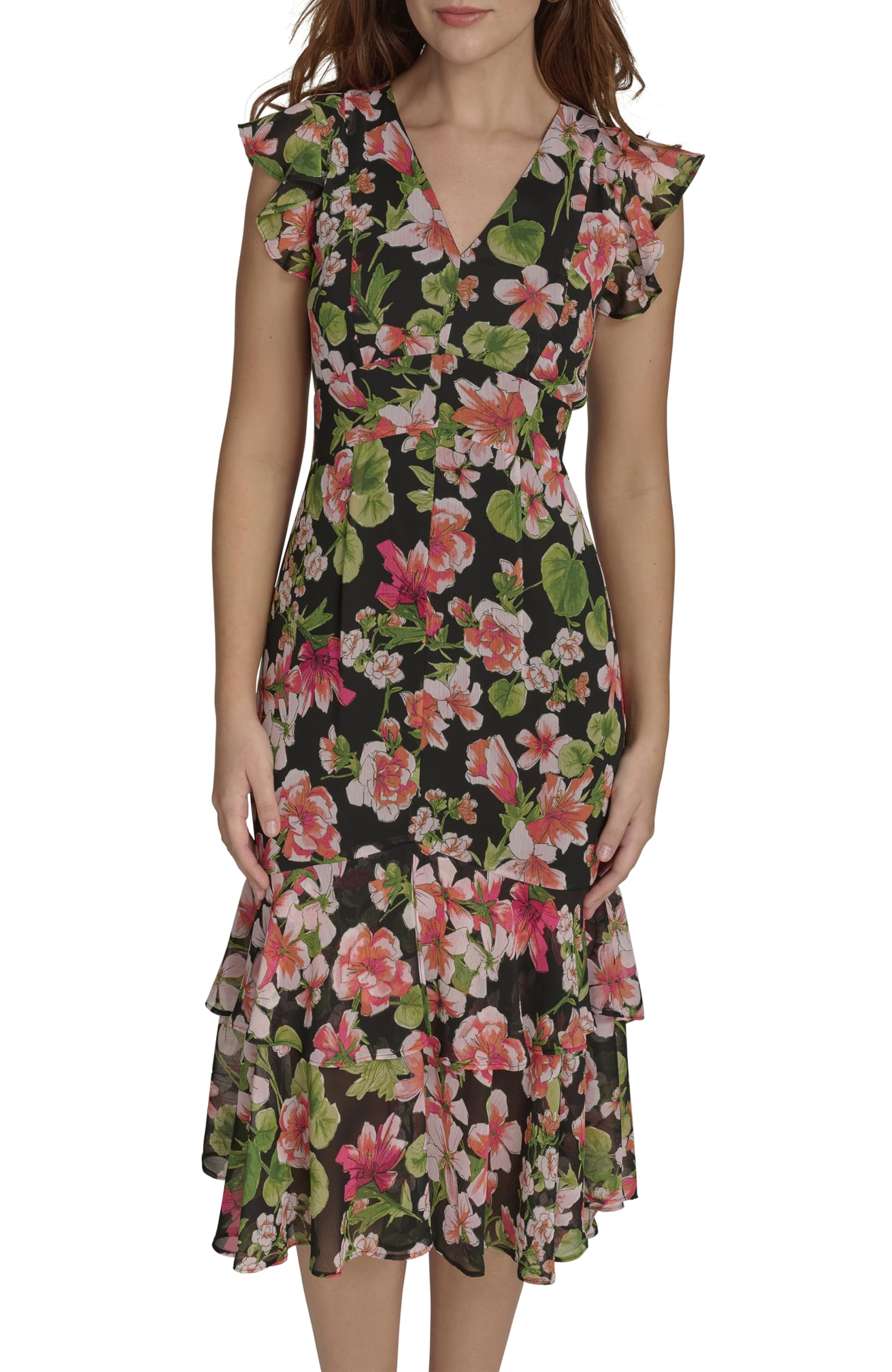 Robe mi-longue à manches évasées Tommy Hilfiger confortable pour dissimuler les rondeurs - 6