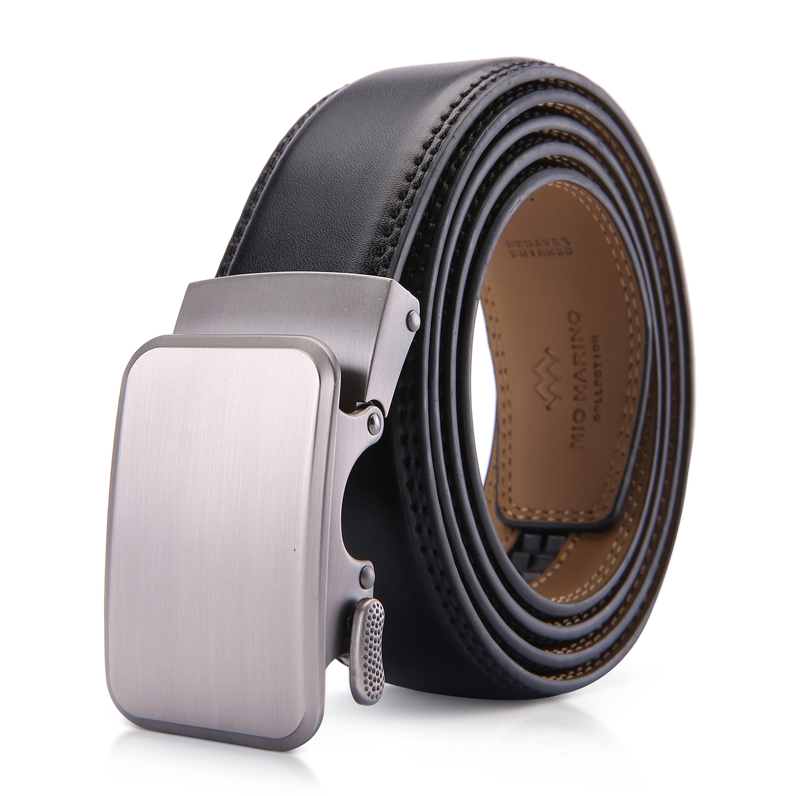 Marino Men’s Genuine Leather Ratchet Dress Belt With Automatic Buckle, Enclosed in an Elegant Gift Box