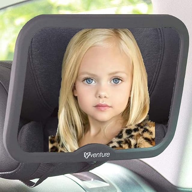 Venture Baby Car Mirror Shatterproof Baby Mirror for Car Seats, 360 rotation