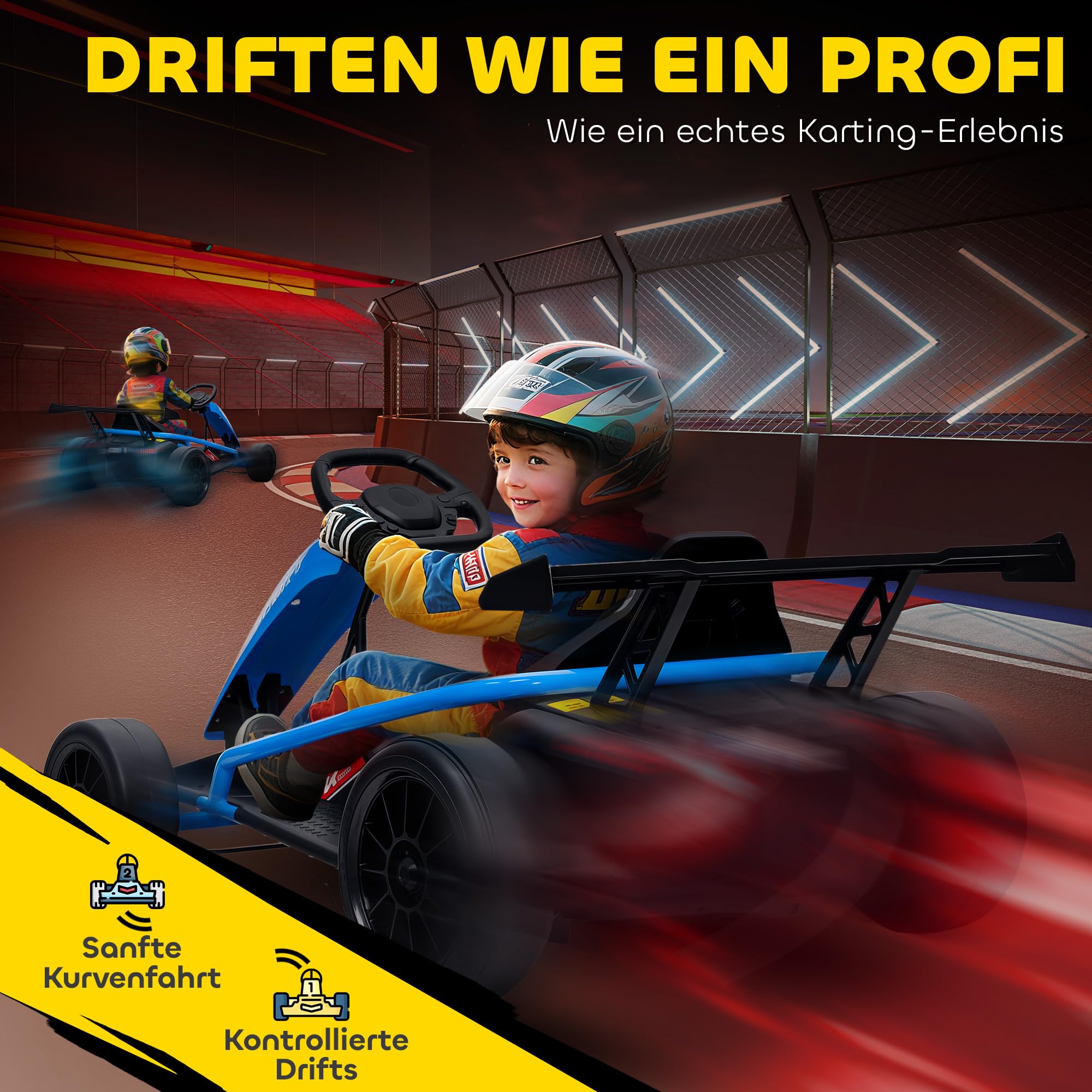 GOPLUS Elektrische kart voor kinderen, 6 V, autospeelgoed met verstelbaar stuur en zitting, 4,2 - 4,8 km/u, auto met pedalen, voor jongens en meisjes van 3 tot 8 jaar (roze) (2 posities, wit
