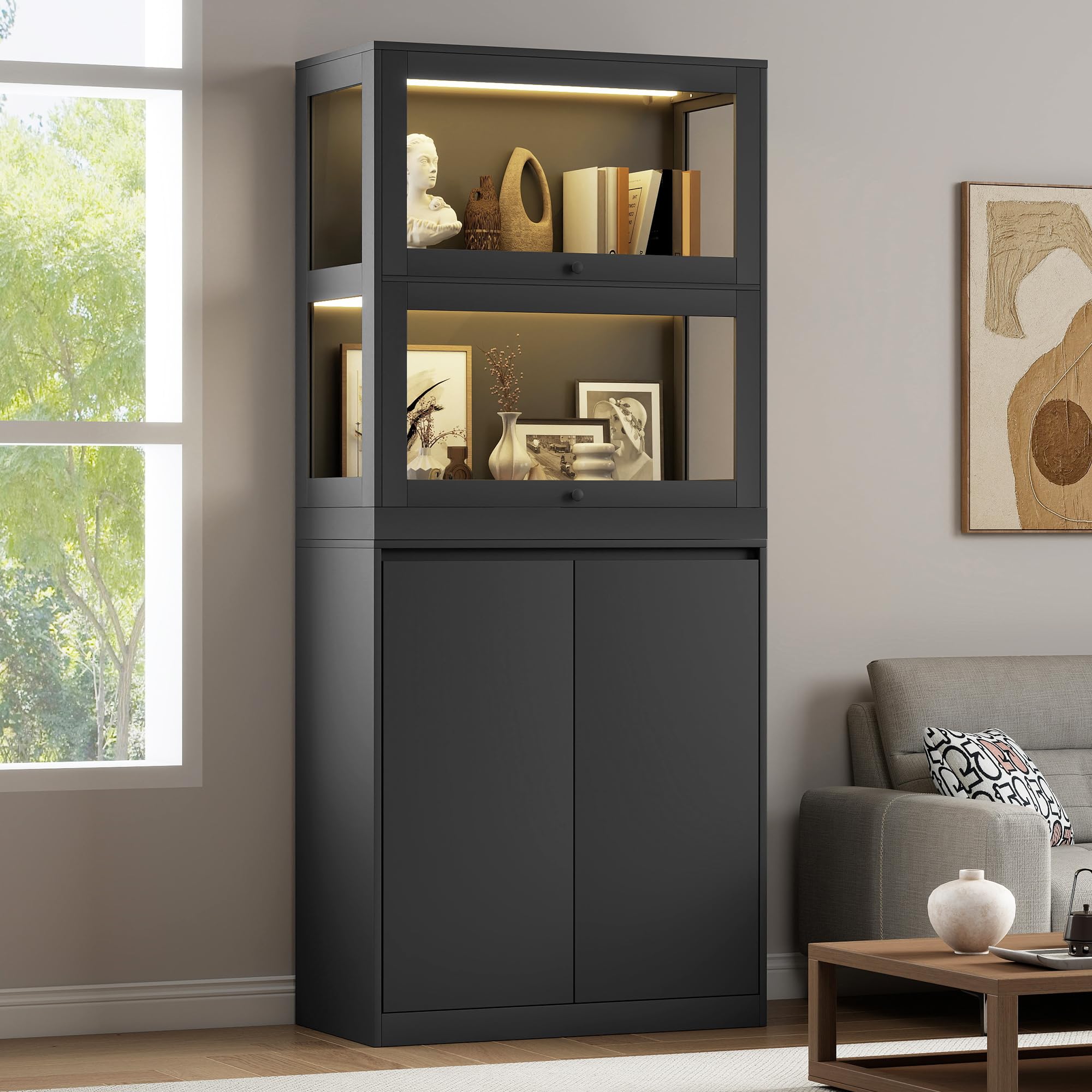 AMERLIFE 72" H DIY Modular Cabinet Unit, Flexible Stackable &amp; Side-by-Side