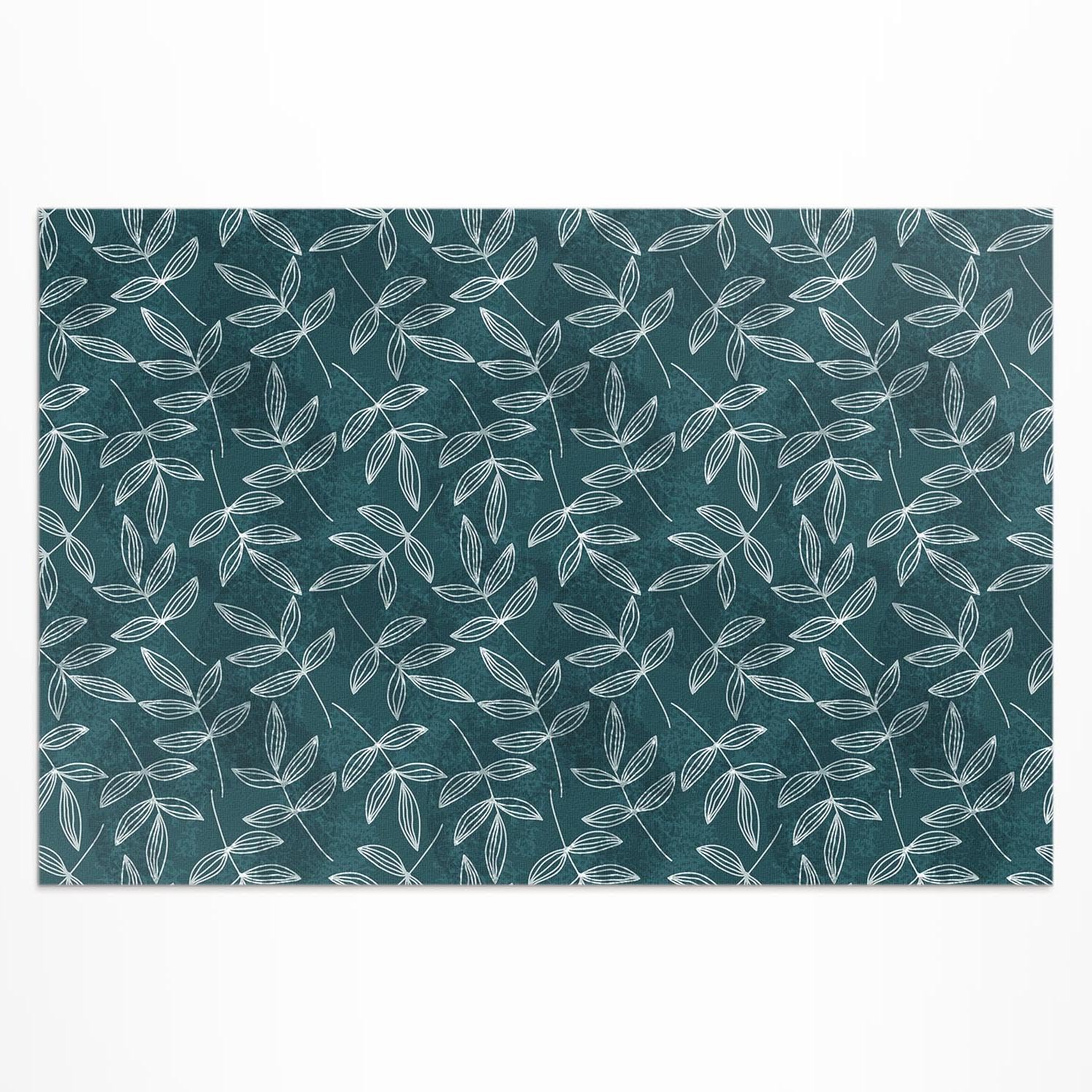 Tapis de sol vinyle imperméable 150x225 cm motif brindilles minimalistes pour porche et jardin