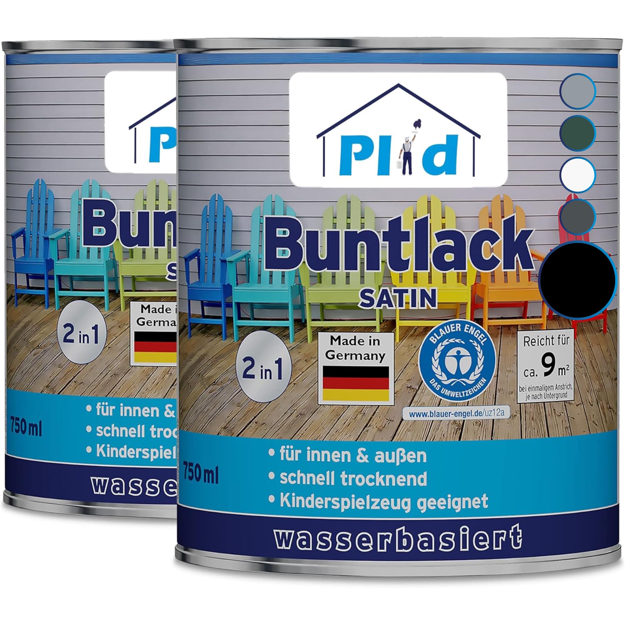 prinzcolor Barniz prémium para madera y muebles, color negro oscuro, 1,5 l