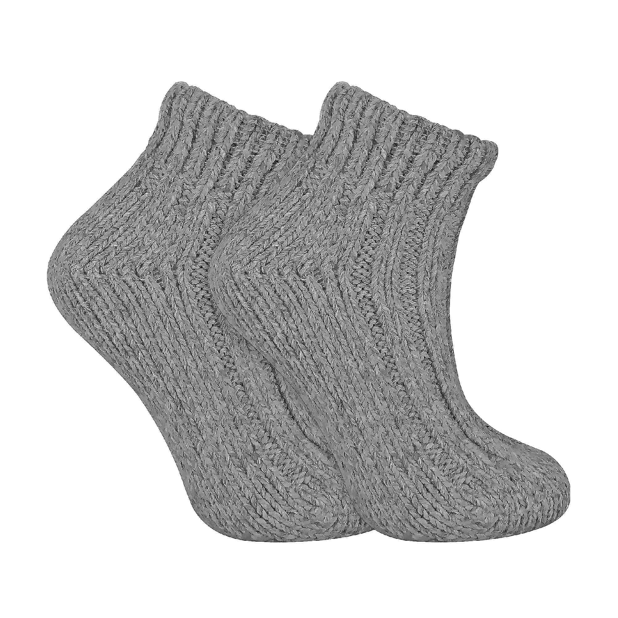 Sock Snob - Ladies Chunky Knit Winter Warm Low Cut Wool Ankle Boot Socks