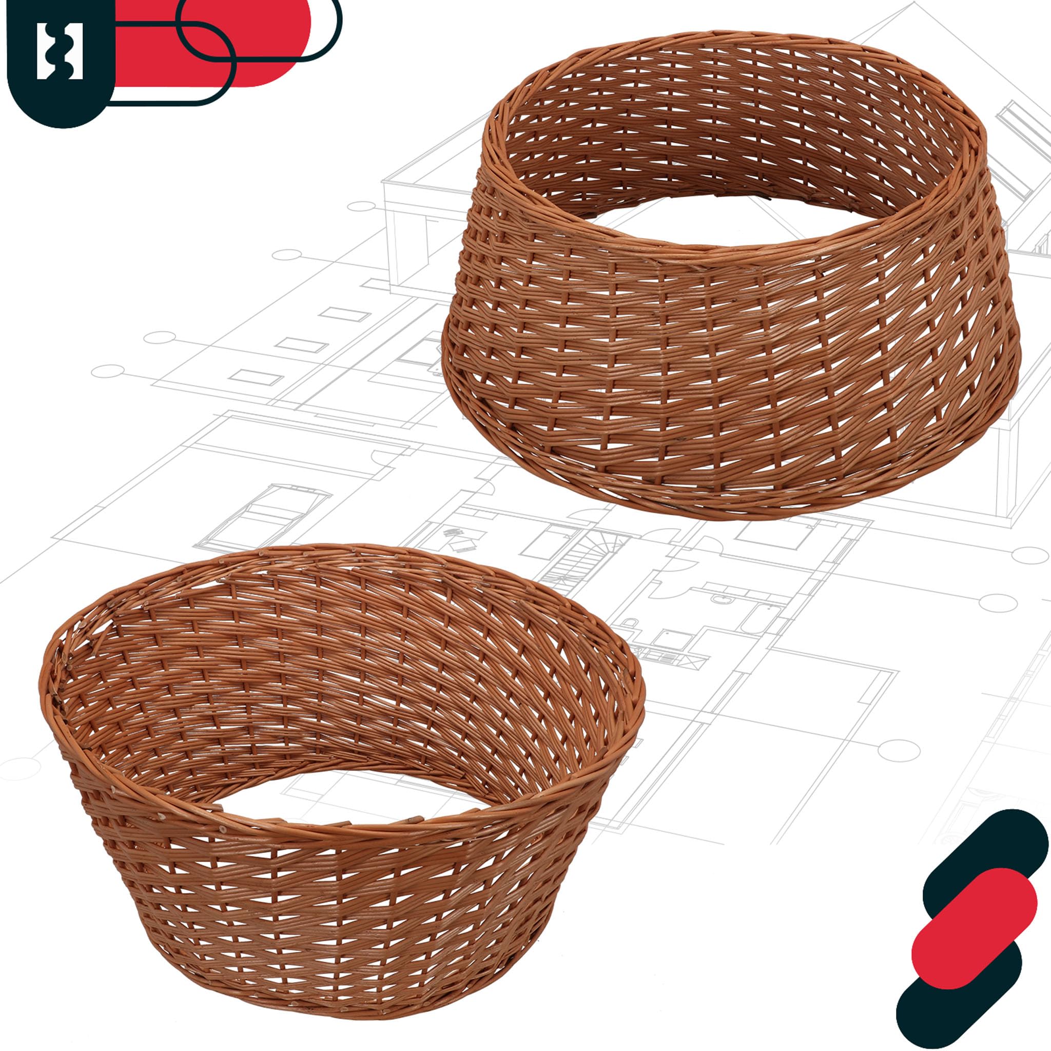 KOTARBAU® Copertura per Albero di Natale Ø 60 cm Naturale Supporto in Rattan Cesto Copri Base