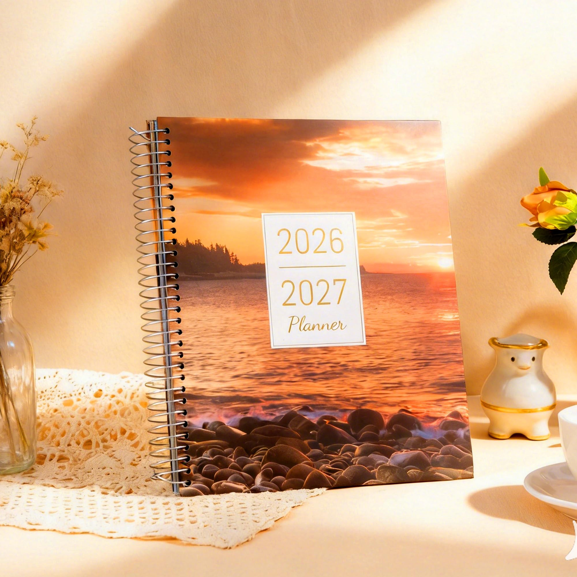 CAGIE Planner 2026-2027 18 mesi luglio 2026-dicembre 2027 Calendario giornaliero settimanale mensile orario con copertina rigida grande agenda annuale con linguette adesive per donne che lavorano
