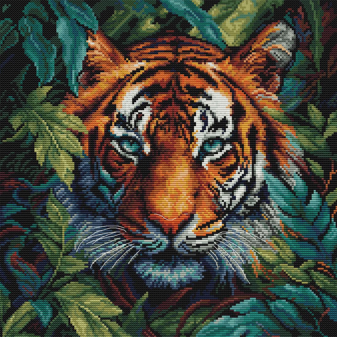 Amazon.com: Luca-S Cross Stitch Kit Tiger of The Jungle