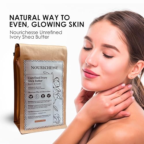 Miniatura 6 de Nourichesse Manteca de karité marfil sin refinar - Bloque de 1 libra (16 onzas), manteca de karité cruda 100% pura