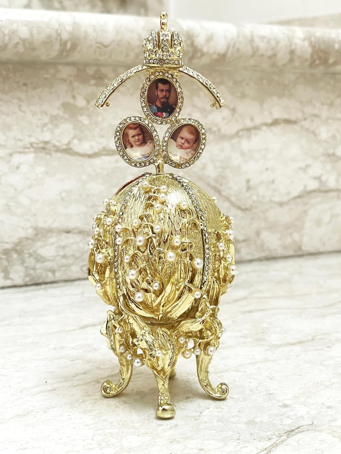 Limited Edition Fabregé Pure Gold Decor Fabrege Eggs Collection Royalty Longevity Designer New Milestone Present 260Austrian Crystal Handmade 1898 Collectible egg Valentines Anniversary Birthday gift image 2