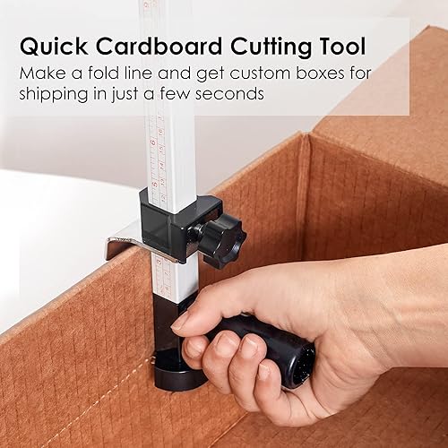 Miniatura 7 de Herramienta de ajuste de caja con rueda de puntuación - Reductor de caja de cartón para personalizar cajas de envío - Herramienta de anotación de