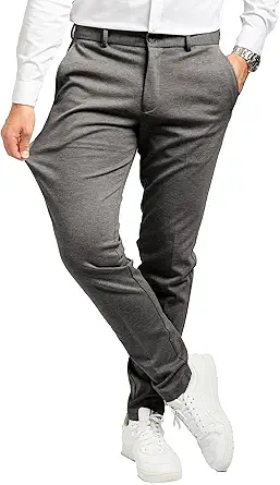 for Men, Slim Fit, Stretch - Comfortable and Modern Mens Trousers with Stretch for Suits, Business, Casual