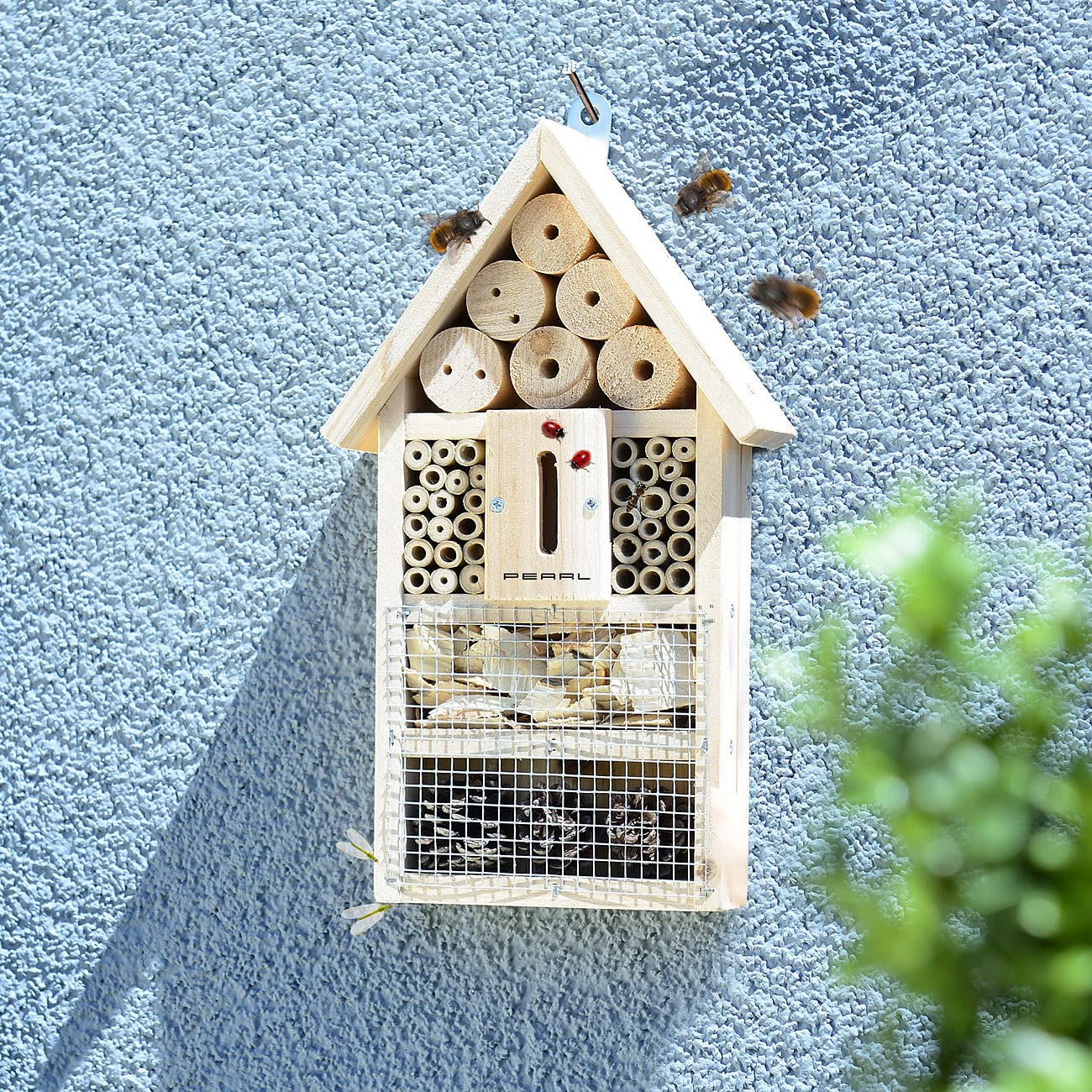 PEARL Bienenhotel: 4er-Set Insektenhotel-Bausätze, Nisthilfe und Schutz für Nützlinge (Wildbienenhotel, Bastelset Insektenhotel, Holz)