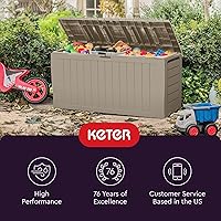 Vista 11 de Keter Marvel Plus - Caja de almacenamiento de resina para exteriores de 71 galones para cojines de muebles de patio, almohadas, herramientas de Beige