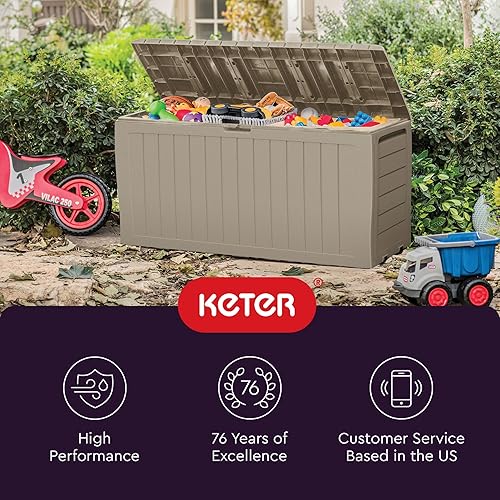 Vista 19 de Keter Gallon - Caja de resina para todo tipo de clima, Marrón