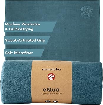 Manduka eQua Hot Yoga Mat Towel - 71" | Rapid Moisture Activated Grip | Ultra Soft Microfiber | Quick Dry | Lightweight, Travel Friendly Mat Layer | 71 x 24 inches | Sage Solid