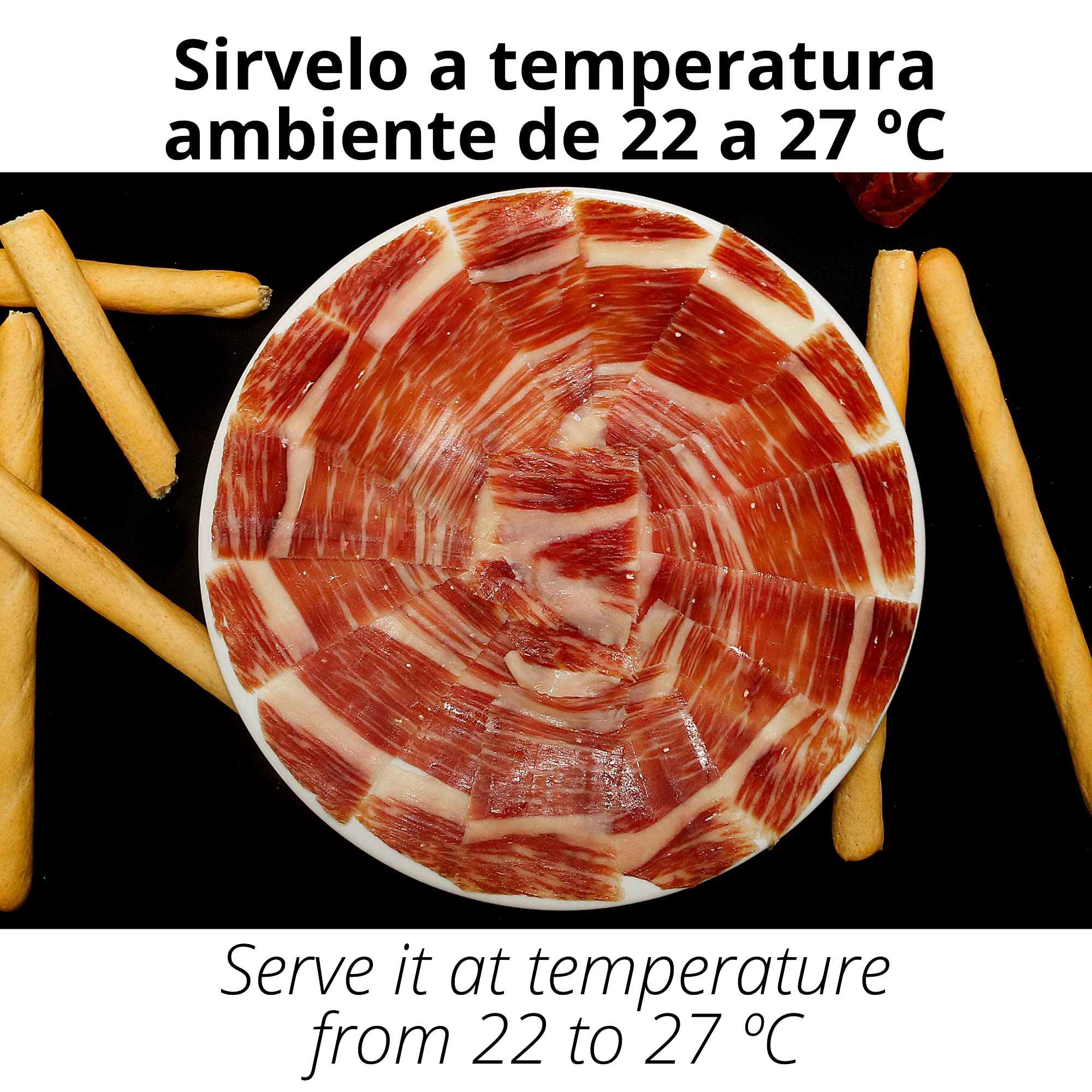 Pezzo Completo (7,5-8 kg) - Prosciutto crudo Iberico di Bellota 75% Razza Iberica spagnolo - Jambon di maiale - Salsicce Iberiche di Ghianda Patanegra