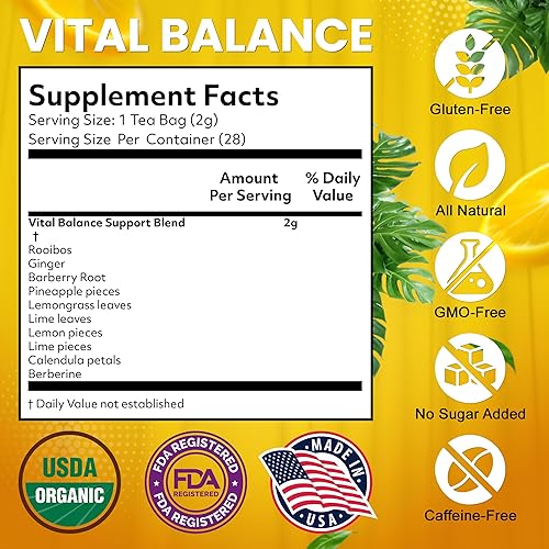 Miniatura 4 de Herbana Té de berberina  Mezcla de hierbas de agracejo orgánico, sin cafeína, rica en antioxidantes para una experiencia de té refrescante y