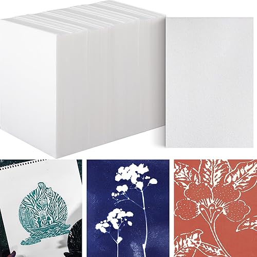 Cholemy 120 placas de impresión de espuma de 6 x 9 pulgadas, hojas de espuma blanca de 120 pulgadas de grosor, juego de papel de espuma para hacer