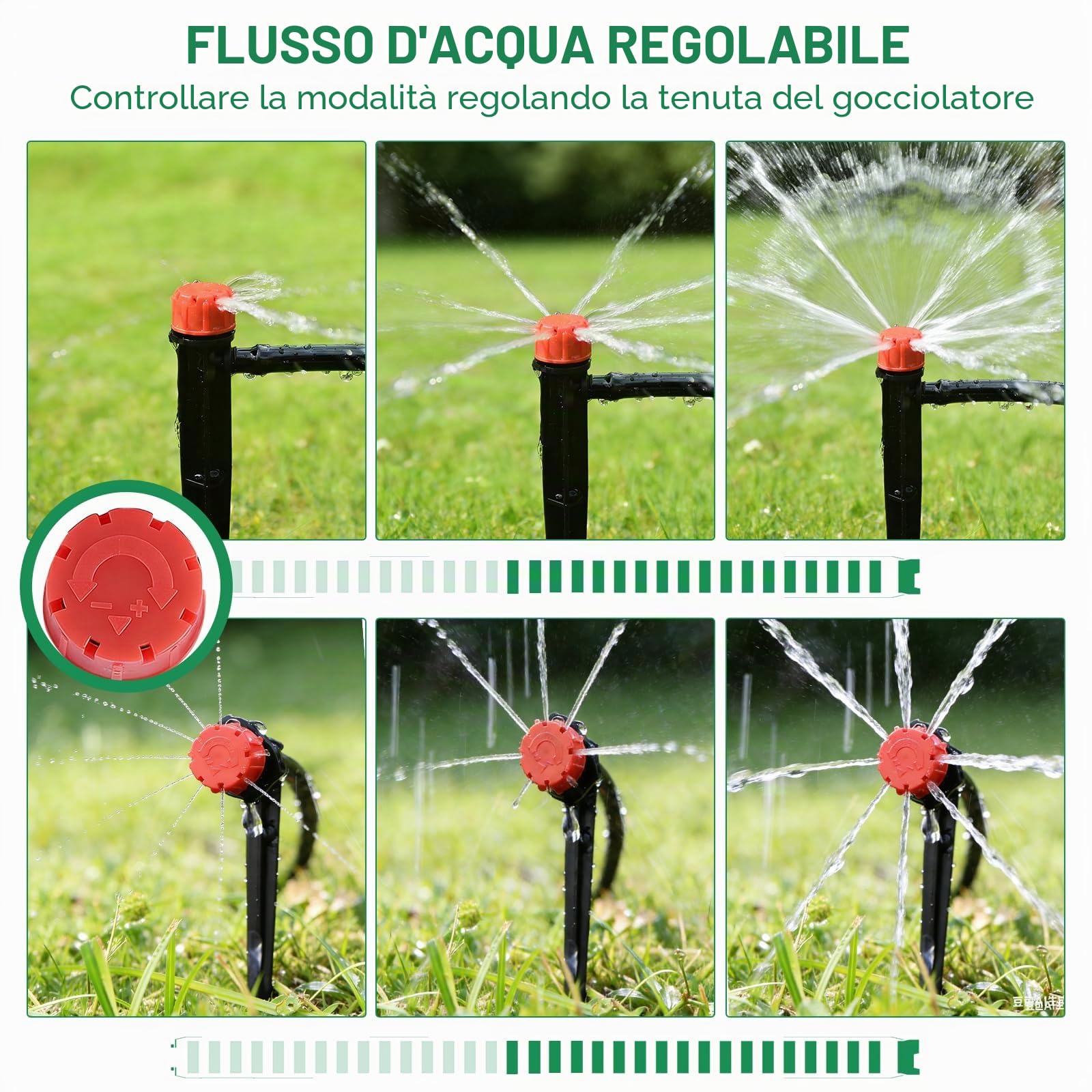 315 PCS Kit Irrigazione a Goccia per Orto con 60+15 m Tubo, Impianto Irrigazione Giardino Professionale, Sistema di Irrigaziona per Giardino Piante, Serra, Balcone Vasi, Impianto Prato