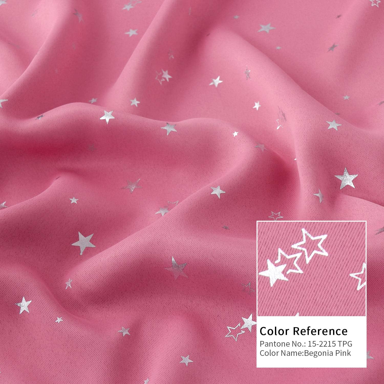 BGment Kids Blackout Curtains for Bedroom, Rod Pocket Room Darkening Curtains Decoration Thermal Insulation Window Drapes for Nursery, Children Room, 2 Panels, Each 52 x 45 Inch, Pink