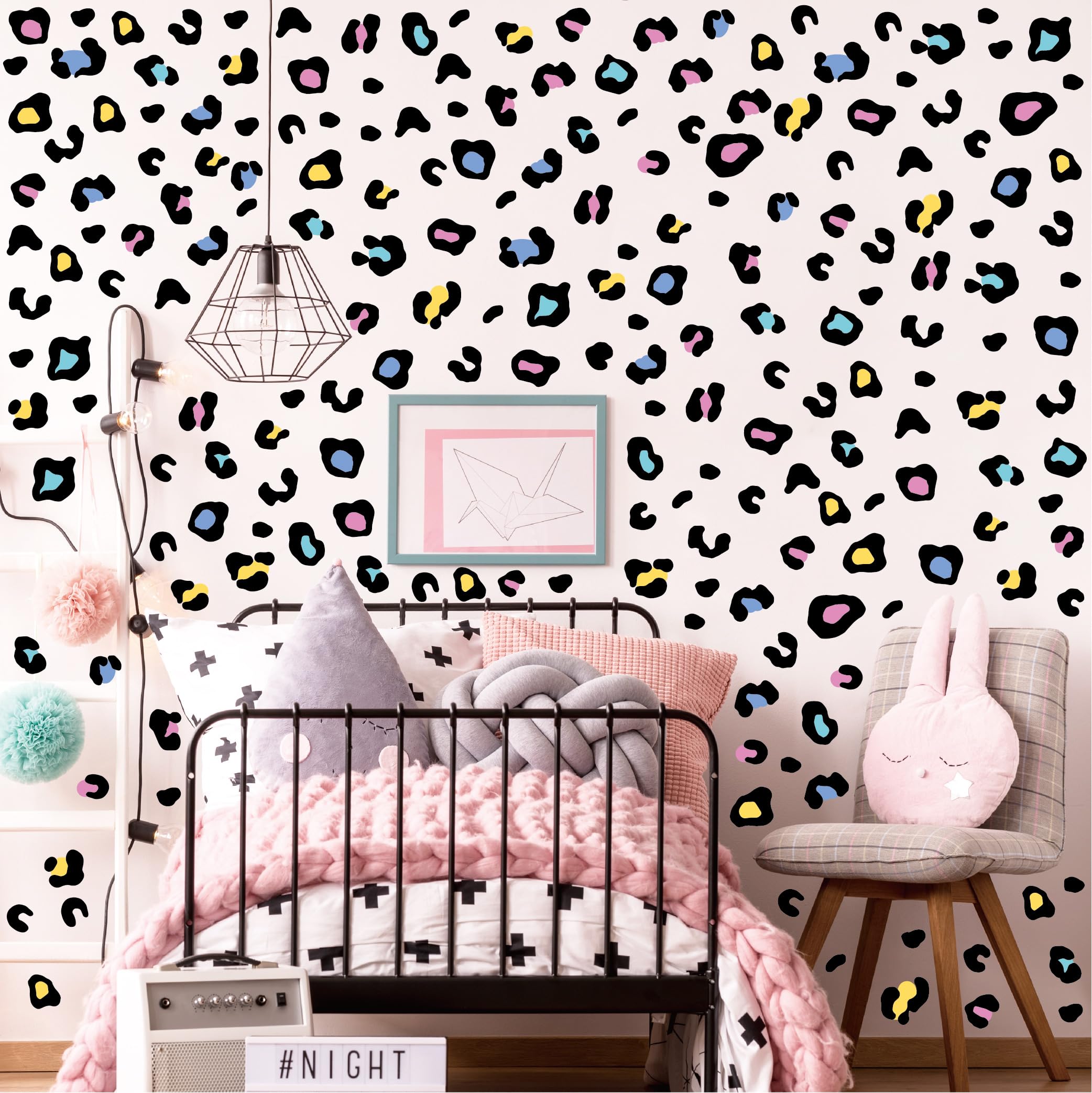 Colorful Leopard Print Wall Stickers 10 Sheets/390 Pcs Retro Wall Decals for Room Office Bedroom Living Decor Peel and Stick Art Sticker DIY Murals Cartoon Sticker Waterproof Vinyl Walles Decal — image 1
