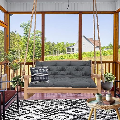 Miniatura 5 de RUFXIEZW Cojines de columpio para muebles de exterior, colchón de 4 pulgadas de grosor con Respaldo para bancos de jardín, para muebles de exterior,