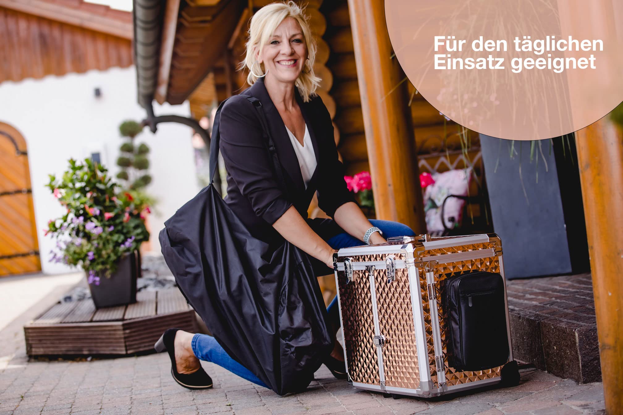 Fußpflegekoffer Mobile-Fußpflege, Glamour Rosagold | Leicht & Robust, Elegantes Design, Effiziente Organisation, Mühelose Mobilität, Perfekt für Fußpflegedienst und Hausbesuche
