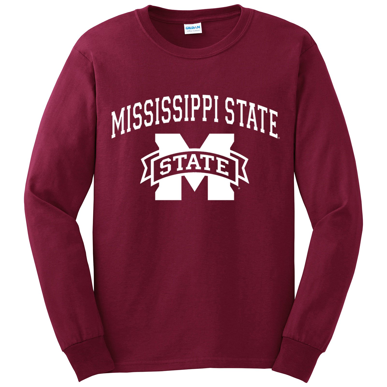 UGP Campus Apparel AL03 - Mississippi State Bulldogs Arch Logo Long Sleeve - Small - Maroon — image 1