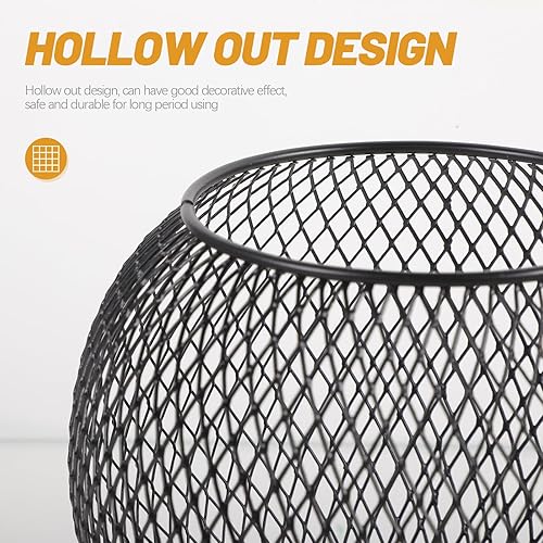 Miniatura 4 de Housoutil Pantalla de lámpara de malla de alambre redonda de metal para lámpara de araña de metal, cubiertas de luz colgante industrial para lámpara