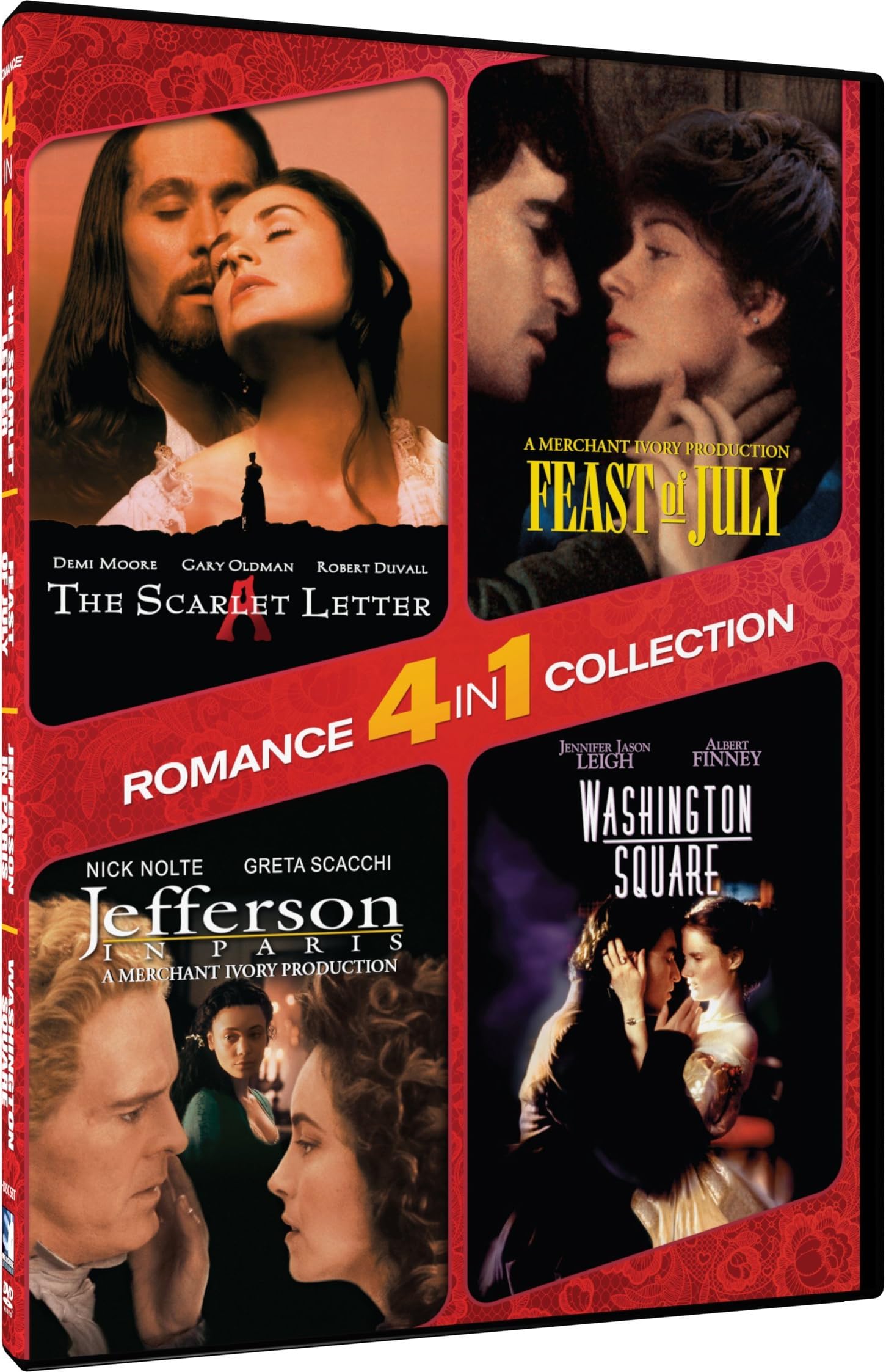 4 in 1 Romance Collection: The Scarlet Letter / Feast of July / Jefferson in Paris / Washington Square