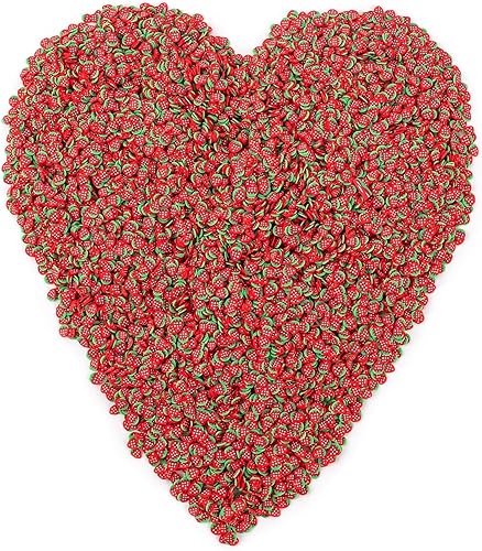 Miniatura 1 de Framendino, Abalorios de limo de fresa de resina con respaldo plano de arcilla polimérica para decoración de manualidades de bricolaje