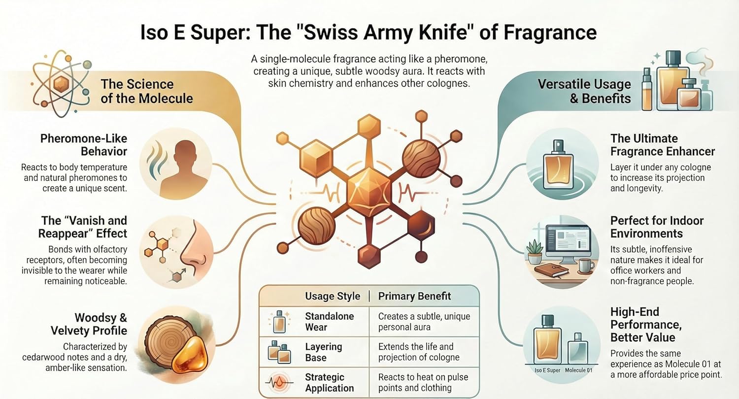 Oak City Beard Company Iso E Super 01 - (3.4oz-100ml) - Extrait de Parfum - Molecule 01 (Type) - Woody - Cedarwood - Dry - Velvety - Amber
