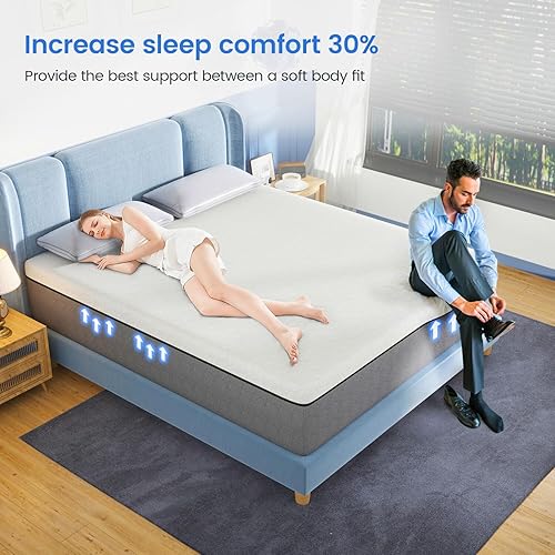 Miniatura 7 de Colchón tamaño Queen [2025 NEW], colchón Queen de espuma viscoelástica de gel de 12 pulgadas, colchones de firmeza media para alivio de presión y
