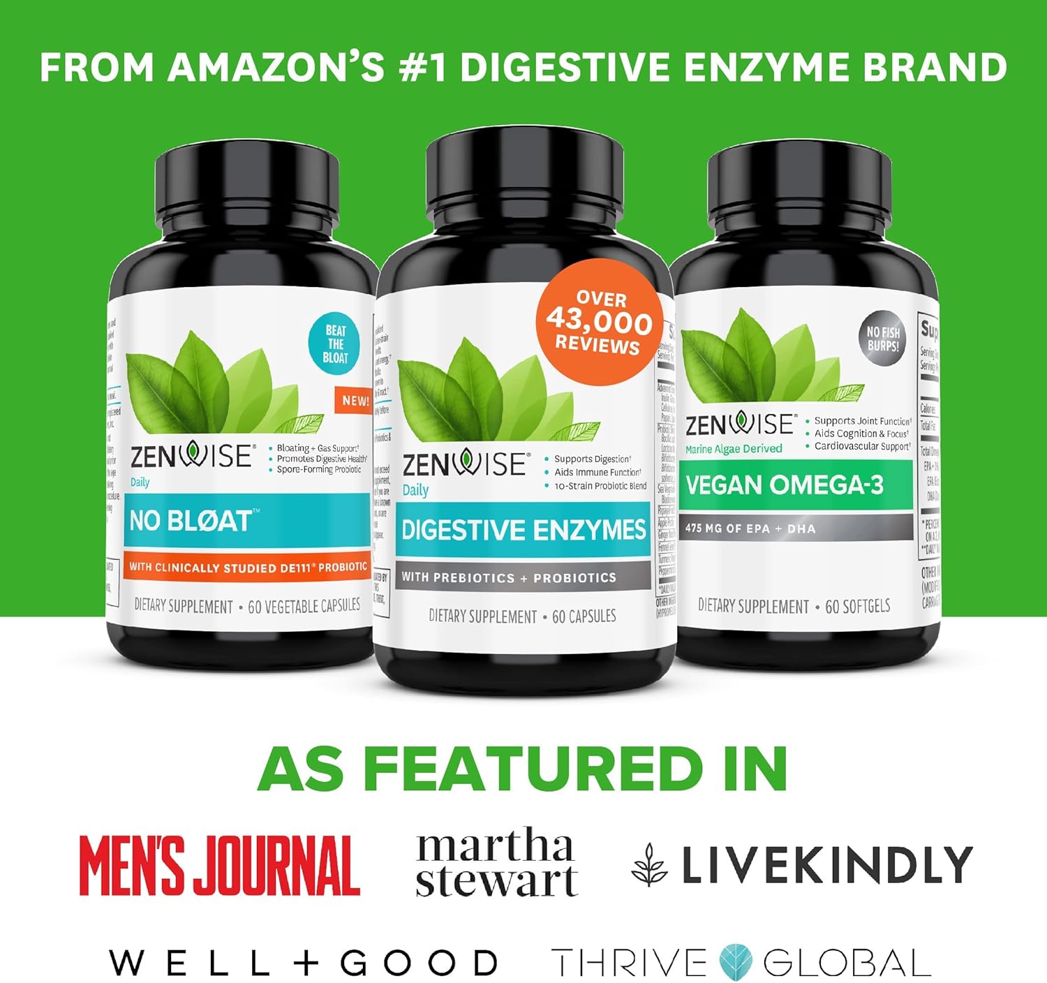 Big Sale Zenwise Health Digestive Enzymes Plus Prebiotics & Probiotics Supplement, 180 Servings, Vegan Formula for Better Digestion & Lactose Absorption with Amylase & Bromelain, 2 Month Supply
