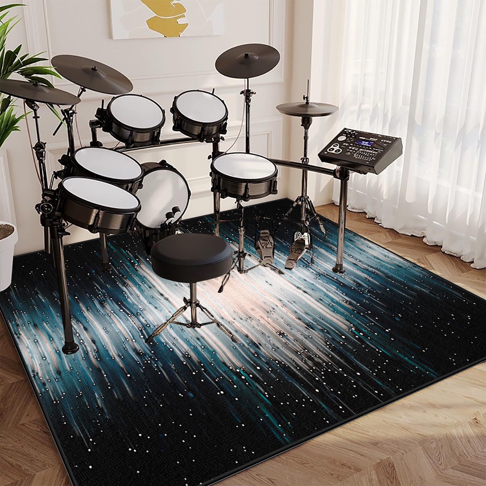 Mata do akumulatorów elektronicznych, mata bębnowa, dźwiękochłonna mata na baterie, profesjonalna prostokątna mata jazzowa do niskich skarbów i innych instrumentów 140 x 90 cm
