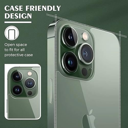 Miniatura 4 de Beeyoka Paquete de 2 protectores de pantalla trasera para iPhone 13 Pro Max, protector de vidrio trasero 13 Pro Max, protector de pantalla trasera