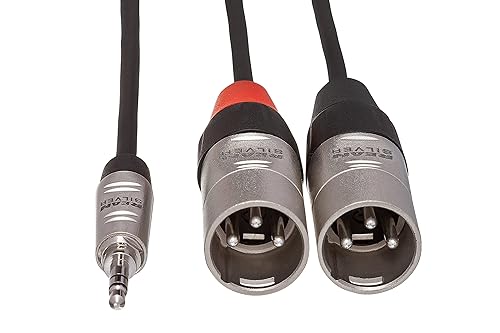 Hosa HMX-015Y REAN 0.138 in TRS a Dual XLR3M Pro Cable Breakout Estéreo, 15 pies (HMX015Y)