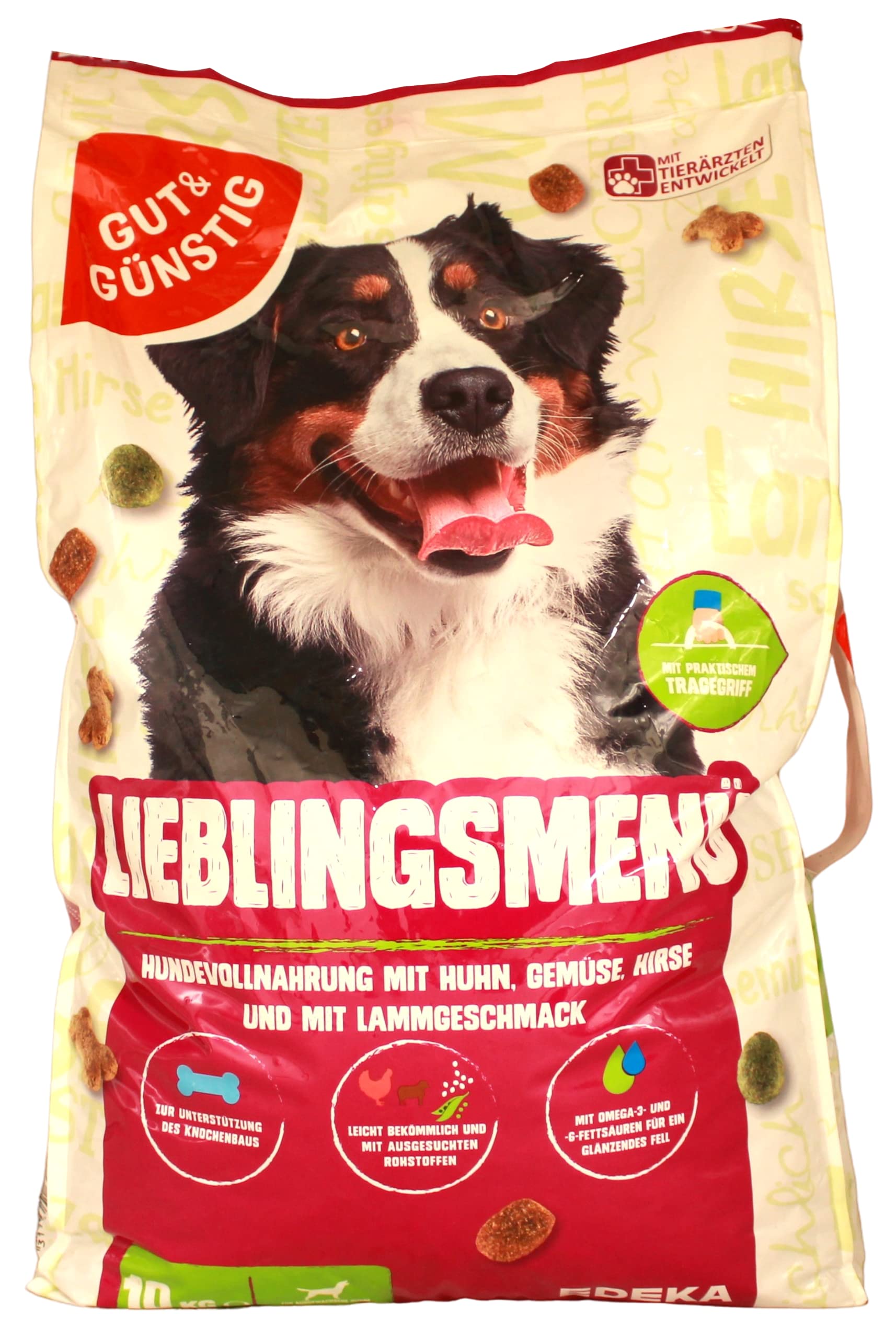 Gut & Gnstig Lieblingsmen Hundevollnahrung mit Huhn, Gemse, Hirse und  Lammgeschmack, 2er Pack (2 x 10 kg) : Amazon.de: Haustier