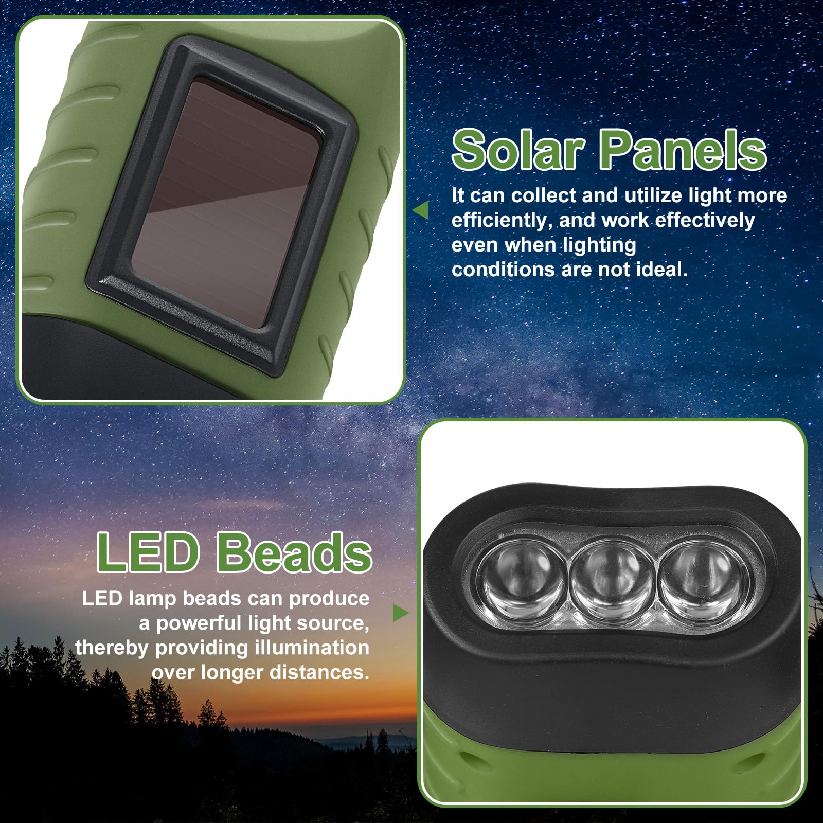 Kssvzz 2 Pack Wind Up Torch, Solar Torch With Carabiner Hook, Hand - View #2