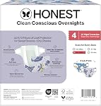The Honest Company Clean Conscious Overnight Diapers for Sensitive Skin | Hypoallergenic, Fragrance Free | Cozy Cloud + Star Signs | Club Box, Size 4 (22-37 lbs), 48 Count