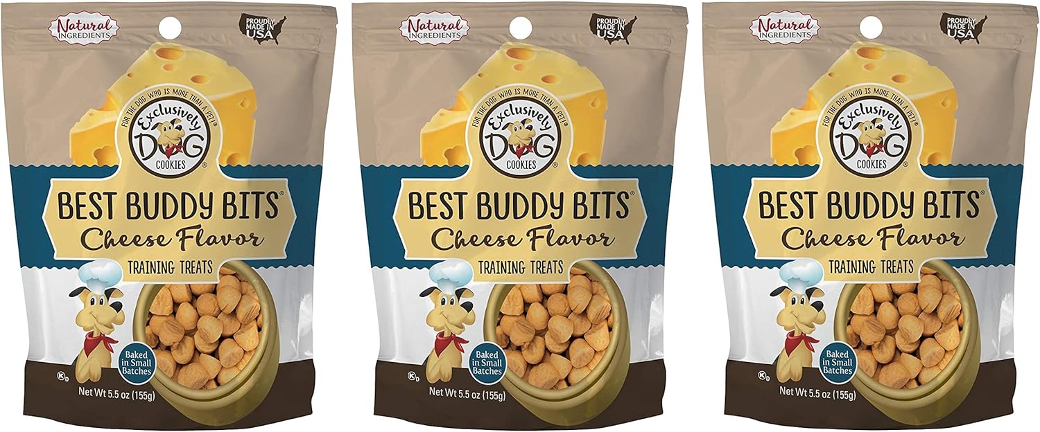 3 Pack of Best Buddy Bits Cheese Flavor Training Treats for Dogs, 5.5 Ounces Per Pack
