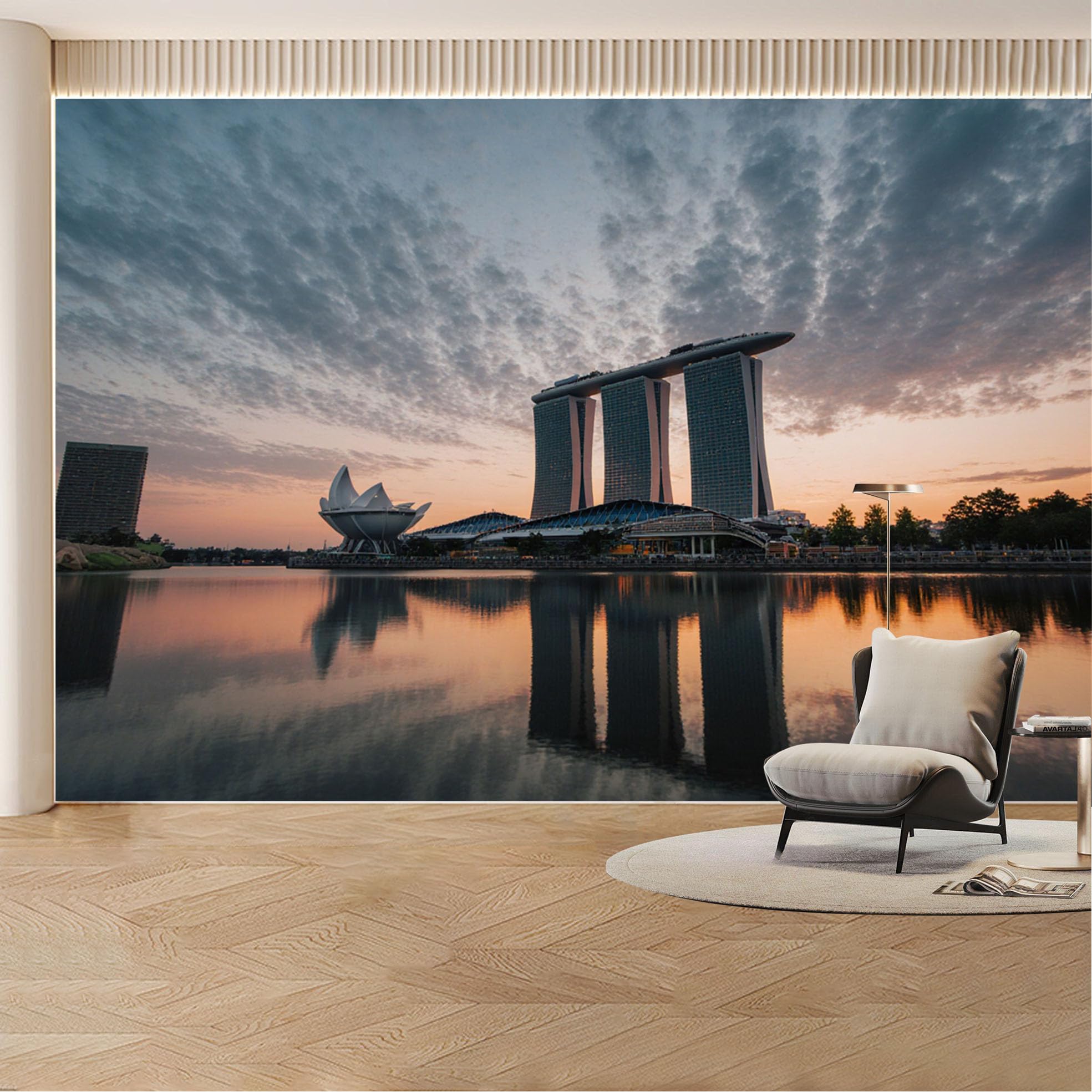 Custom Wall Mural Wallpaper City Skyline Landscape Modern Wall Decor Large Wall Art Sunset Luxury Removable SelfAdhesive Large Photo for Living Room， Bedroom， Office