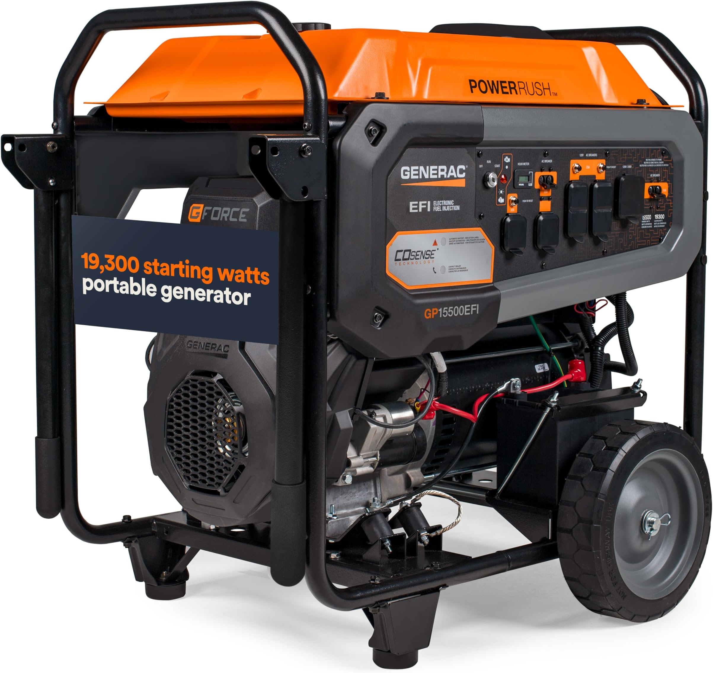 19,300 Starting Watt Portable Gas Generator - Electric Start - Home Backup or RV Ready - Heavy Duty Frame - Quiet, Long Runtime, Emergency Power - 49-State Compliant