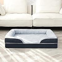 Vista 8 de Orthopedic Dog Bed, Dog Beds for Large Dogs Pet Bed Waterproof Dog Bed with Washable Removable Cover, Rectangle Dog Bed with Sides Bolster Dog Bed