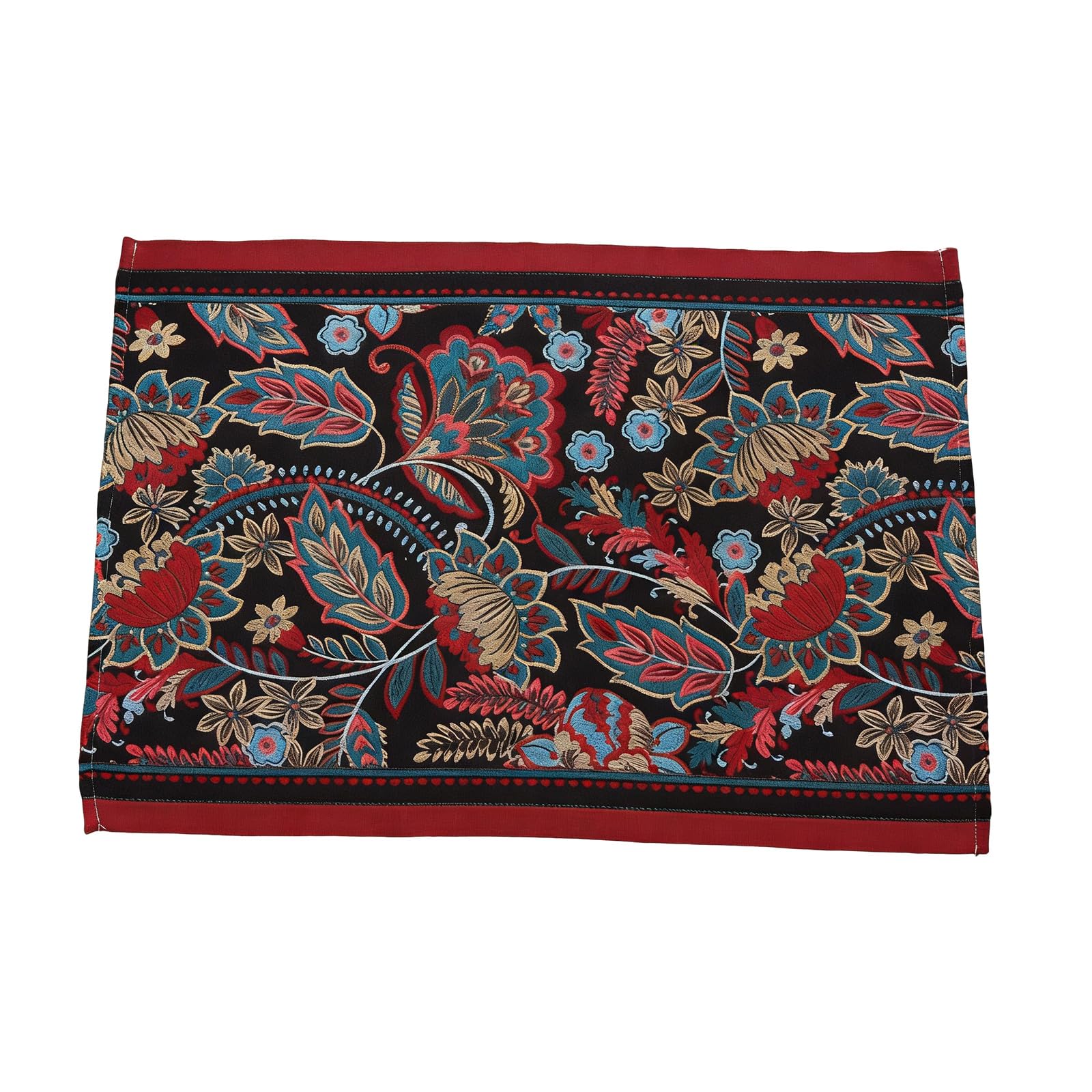 Jazuaiao Florals Placemat European Retro Styles Easy Cleaning Polyester Materials for Home Use Dining Placemat