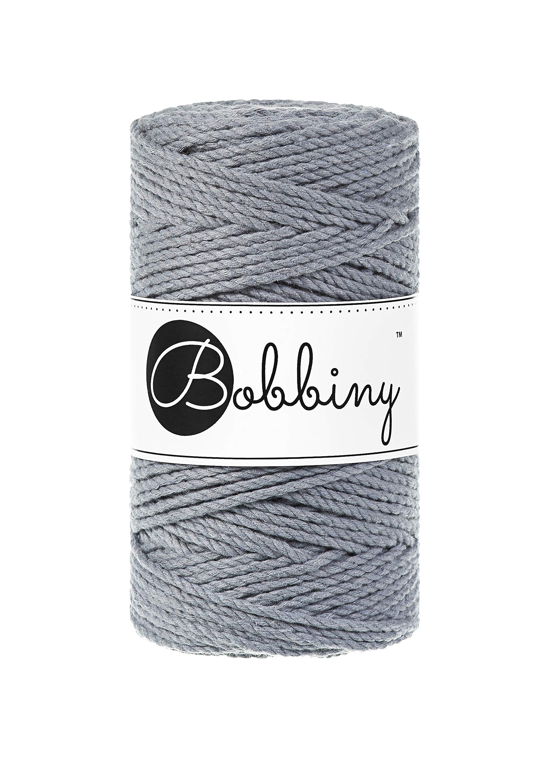 Cable de macramé de 3 capas Bobbiny acero de 3 mm para tejer tapices y colgadores